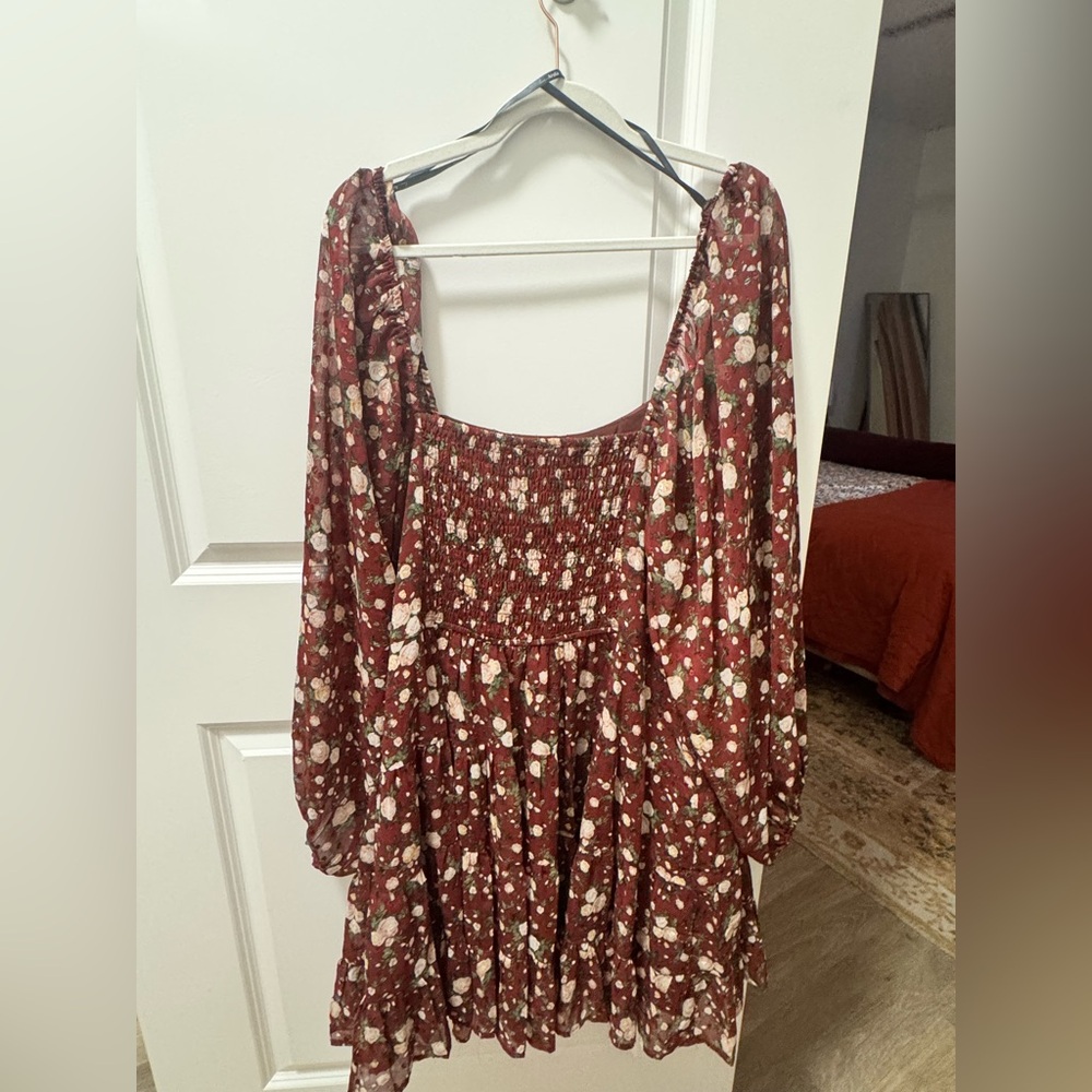 NWT burgundy floral dress